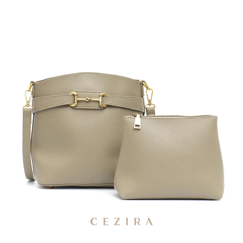 PU Leather Bucket Crossbody Bag Set with Shoulder Handbag for Women
