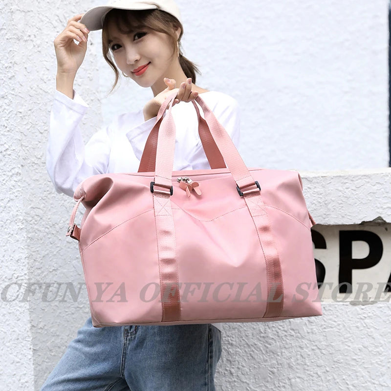 Waterproof Nylon Gym Bag Men Women Fitness Travel Duffle Yoga Mat Sport Bag