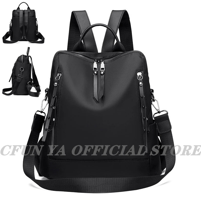 Women's Summer Backpack Oxford Waterproof Travel Shoulder Bag