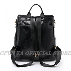 Soft Leather Backpack Woman's Bag High Capacity Travel Backpacks