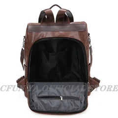 Women Soft Leather Backpack Female College School Bag
