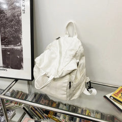 Spring Canvas Backpack Teenager Shoulder Bag Women Men Large Handbag