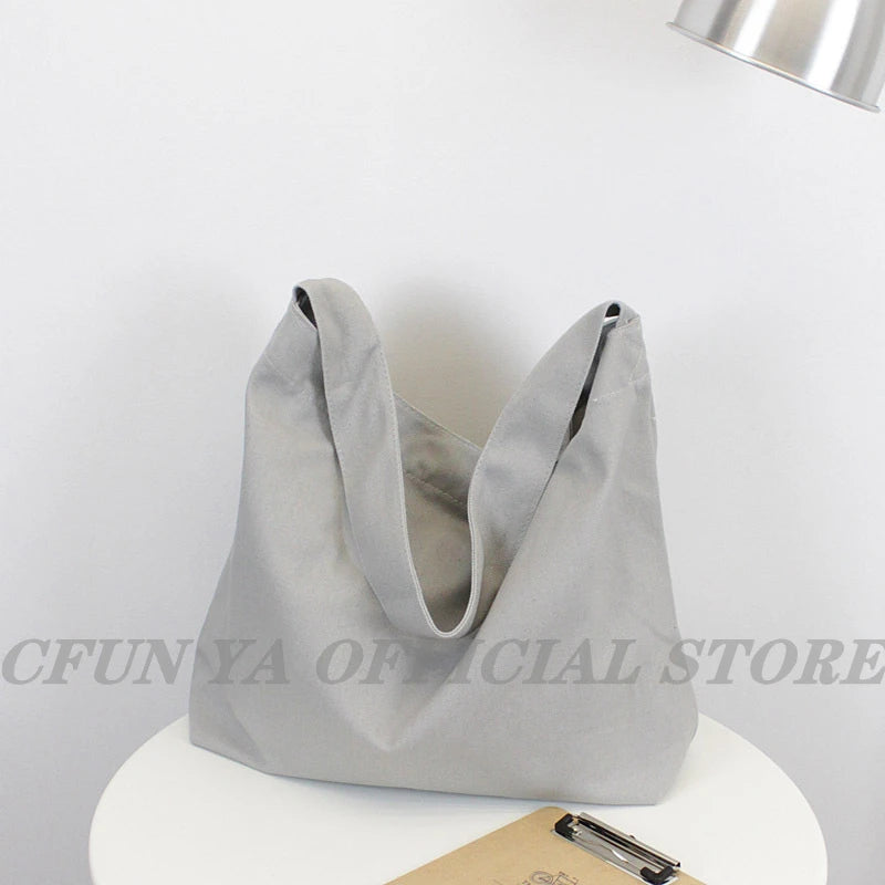 Canvas Shoulder Bag Large Capacity Totes College Messenger