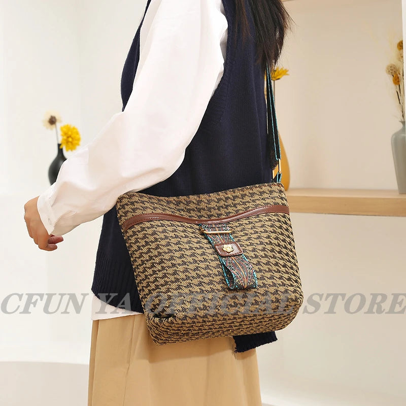 Leopard Woman's Square Bag Large Causal Teens Girls Bag Shoulder Crossbody Bags