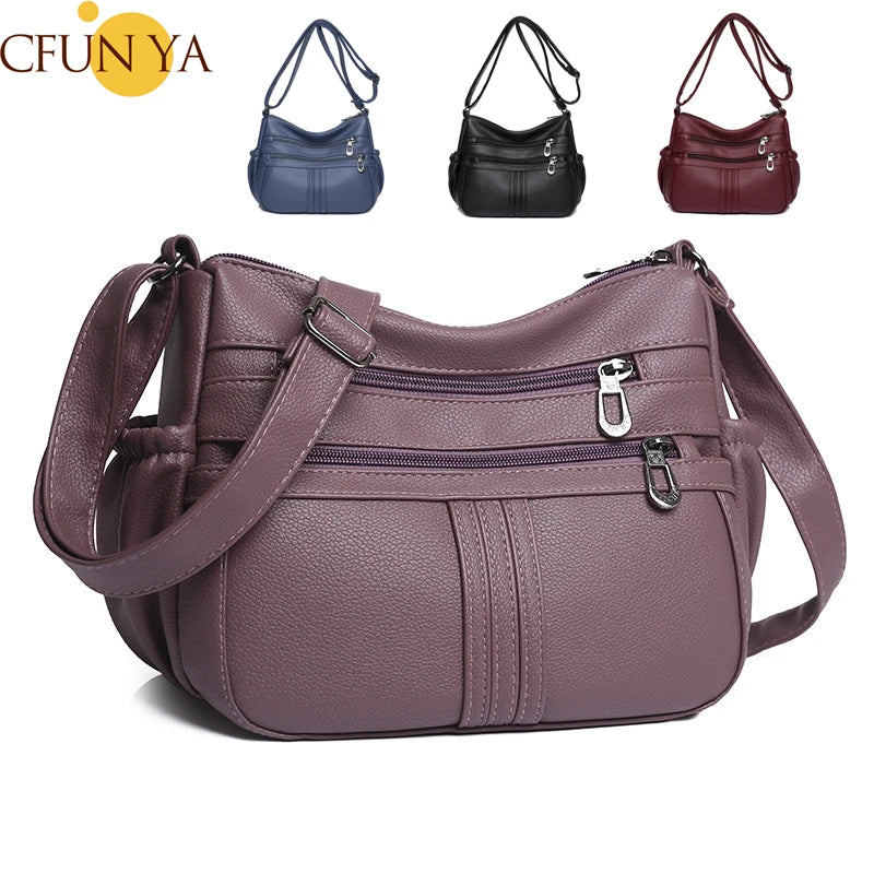 Women's Soft Leather Handbags Messenger Tote Bag