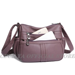 Women's Soft Leather Handbags Messenger Tote Bag