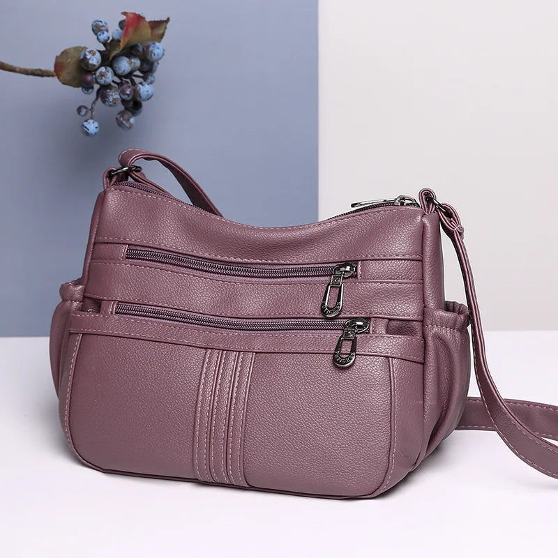 Women's Soft Leather Handbags Messenger Tote Bag