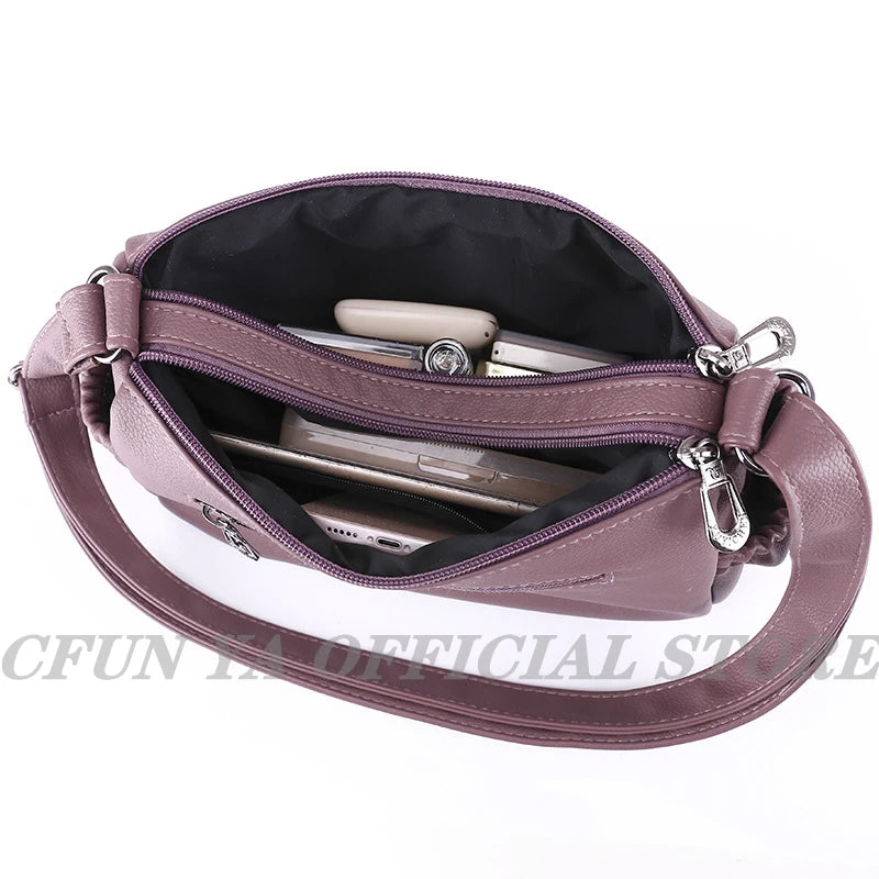 Women's Soft Leather Handbags Messenger Tote Bag