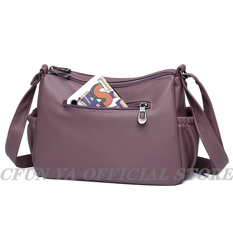 Women's Soft Leather Handbags Messenger Tote Bag