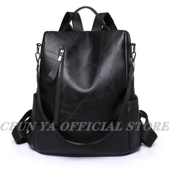 Summer Women Backpack PU Leather Travel Shoulder Bag