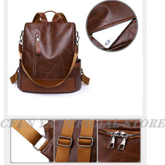 Summer Women Backpack PU Leather Travel Shoulder Bag