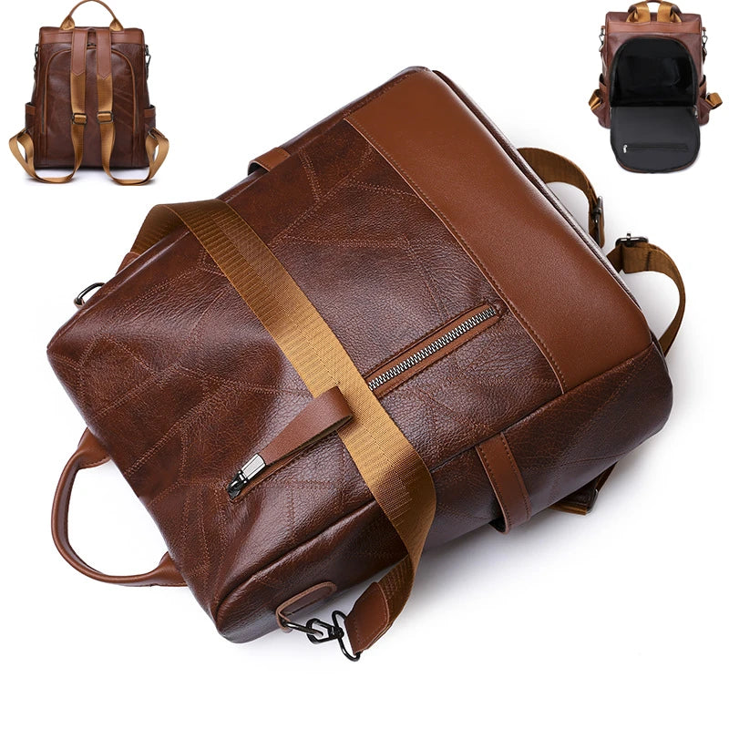 Summer Women Backpack PU Leather Travel Shoulder Bag