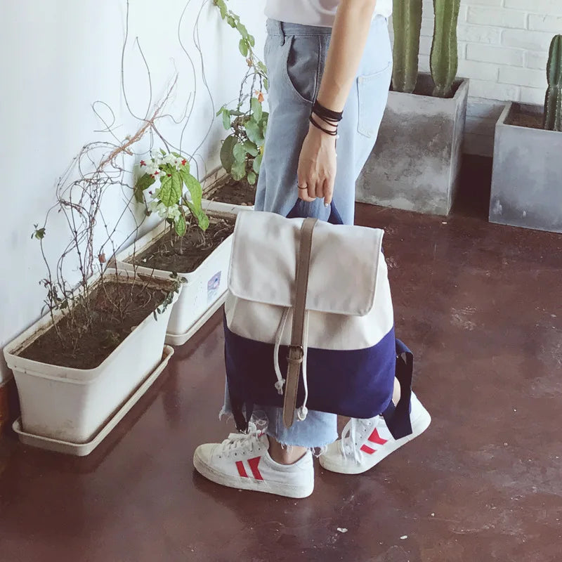 Canvas Student School Bag Casual Harajuku Shopper Backpack Female