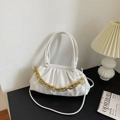 Small Handbag Woman PU Leather Shoulder Bag Solid Crossbody Bags