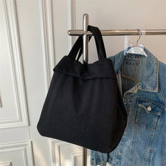 Canvas Women Shoulder Bag Large Capacity Handbag Solid Tote Bag
