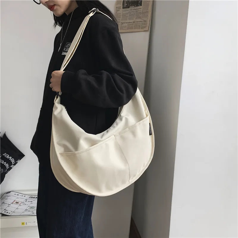 Large Capacity Women Shoulder Bag Waterproof Nylon Crossbody Shopper Bag