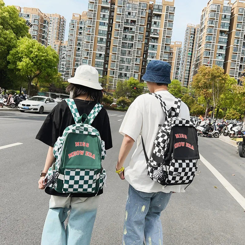 CGCBAG Checkerboard Large Capacity Backpacks Waterproof Nylon