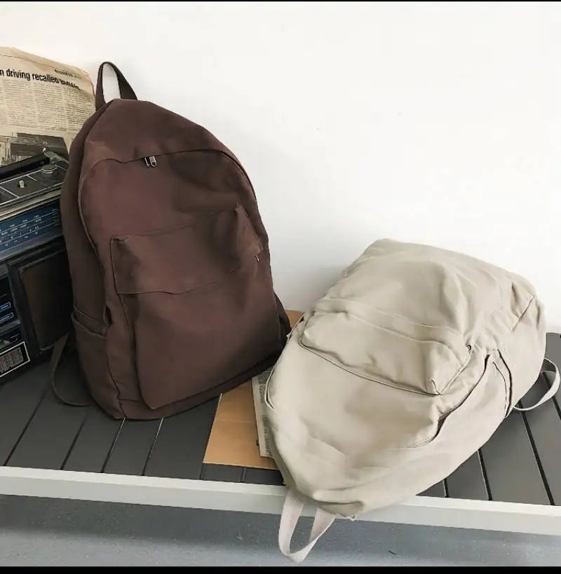 Large Capacity Canvas Backpack For Students Female Travel School Bags
