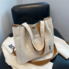 CGCBAG Canvas Shoulder Bag Large Capacity Beach Tote Solid Female Handbags