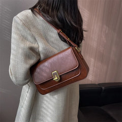 CGCBAG Vintage Square Women Shoulder Bag High PU Leather Messenger Bag