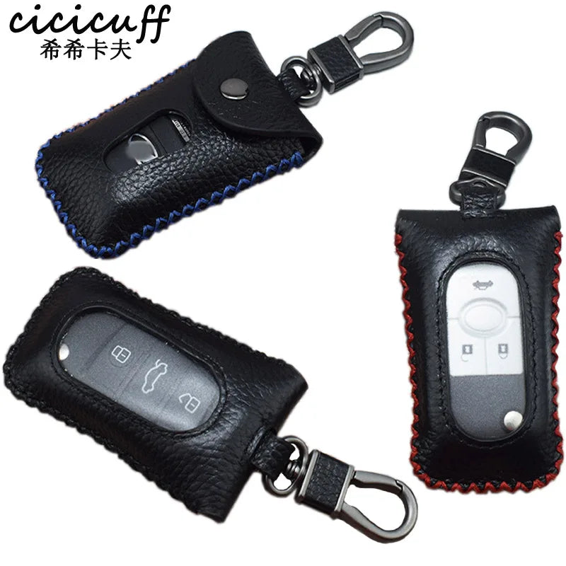 Men's Leather Key Case Wallet Organizer Zipper Key Holder
