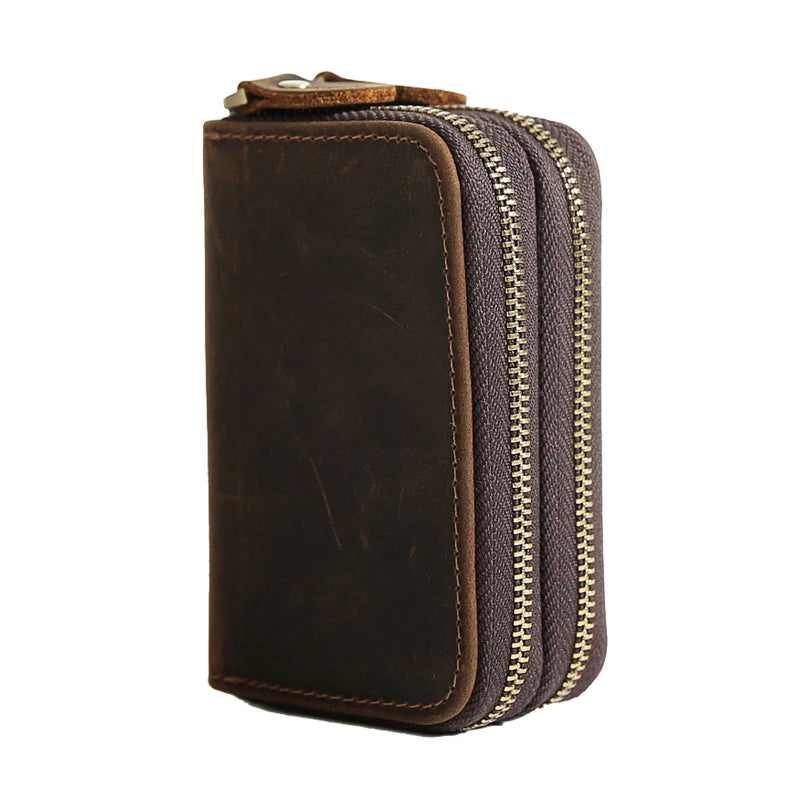 Vintage Leather Key Case Wallet with 6 Key Holder