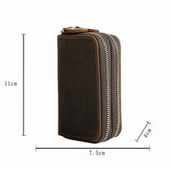 Vintage Leather Key Case Wallet with 6 Key Holder