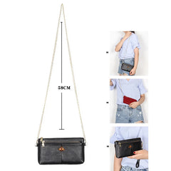 Retro Cowhide Messenger Bag Hand Bag Women Small Chain Cross Body Bags