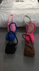 Velvet Knitting Women's Bag Autumn Winter Hand Woven Bag