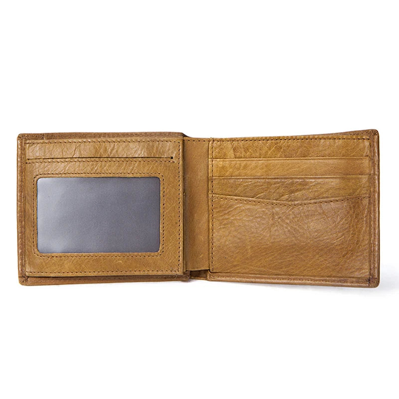 Vintage Men Leather Purse Short Man Wallets