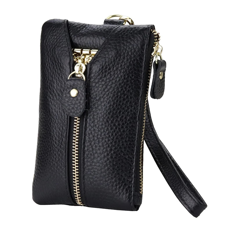 Leather Key Wallet Men & Women Car Key Bag Women Housekeepers Key Holder