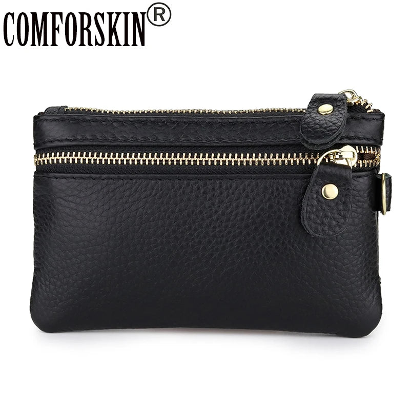 Leather Key Wallet Men & Women Car Key Bag Women Housekeepers Key Holder