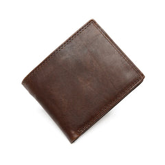 Vintage Short Men Wallets Cowhide Crazy Horse Leather