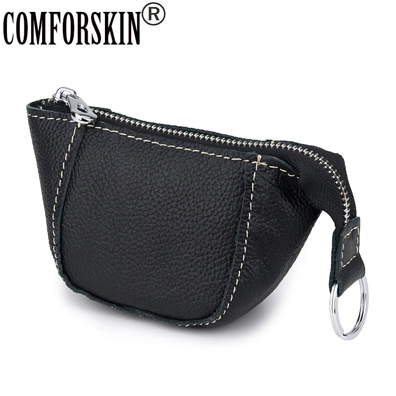 Leather Zipper Purse for Women
