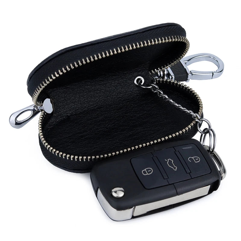 Cowhide Key Case For Cars Litchi Pattern Key Wallets