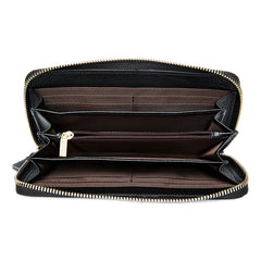 Men Organizer Wallets Leather Weave Clutch Purses