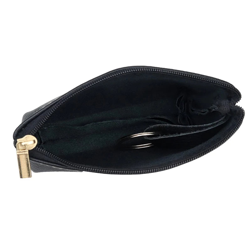 Leather Key Wallet Multi-function Housekeeper High Zipper Purse