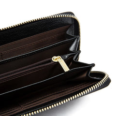Cow Leather Embossed Knitting Weave Pattern Men Wallets