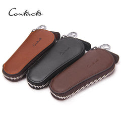 CONTACT'S Leather Key Wallets For Men Key Holder Zipper Keychain