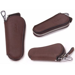 Men Women Leather Key Wallet Holder Zipper Key Case