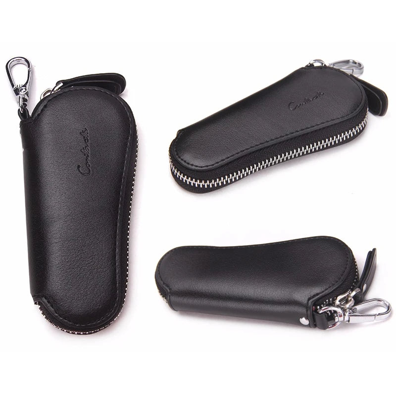 Men Women Leather Key Wallet Holder Zipper Key Case