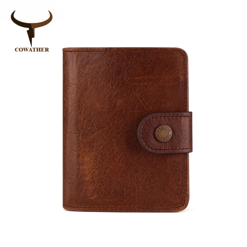 Genuine Leather Men's Short Wallet
