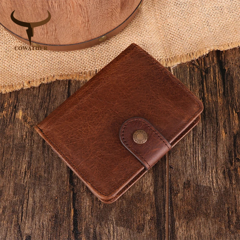 Genuine Leather Men's Short Wallet