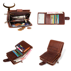 Genuine Leather Men's Short Wallet