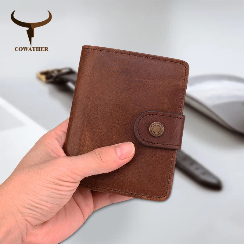 Genuine Leather Men's Short Wallet