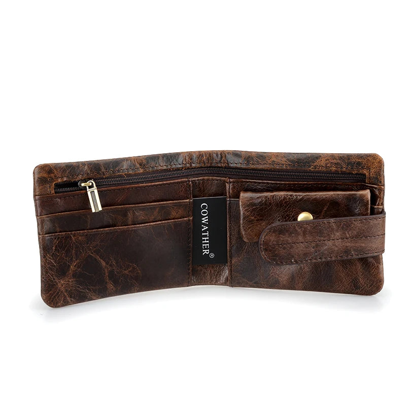 Men Wallets 100% Cow Leather Men Purse Vintage Male Purse 519