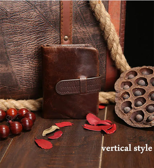 Men Wallets 100% Cow Leather Men Purse Vintage Male Purse 519