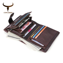 Men's Cow Leather Wallet Vintage Male Purse