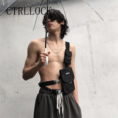 Techwear Letters Label Adjustable Waist Bag