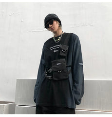 Techwear Letters Label Adjustable Waist Bag